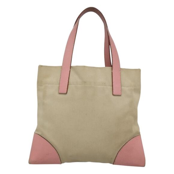 PRADA Tote Bag Canvas Beige Silver - Picture 3 of 12